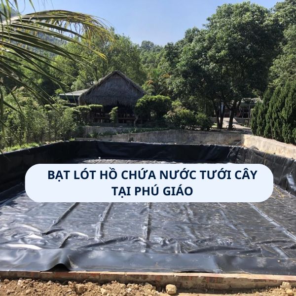 Bạt lót hồ chứa nước tưới cây tại Phú Giáo